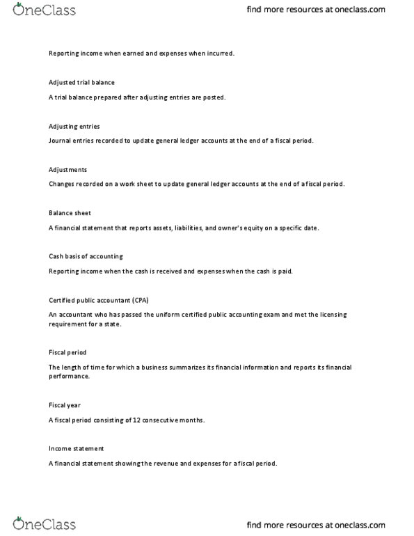 ACC 358 Lecture Notes - Lecture 4: Certified Public Accountant, Financial Statement, General Ledger thumbnail