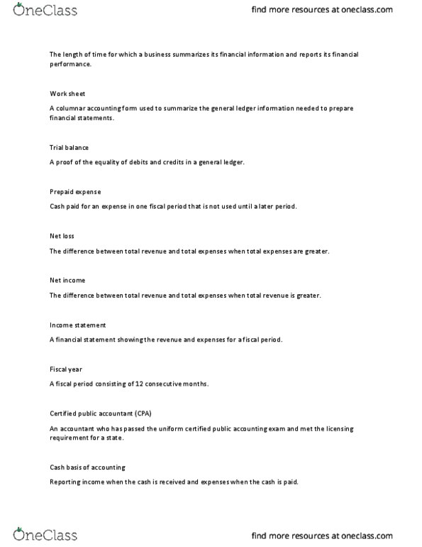 ACC 358 Lecture Notes - Lecture 2: Certified Public Accountant, Deferral, General Ledger thumbnail