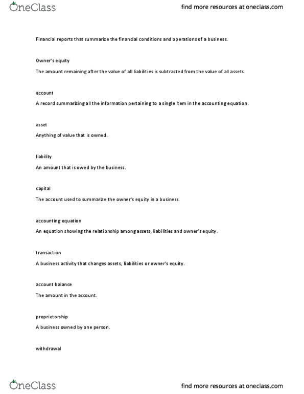 ACC 358 Lecture Notes - Lecture 5: Accounting Equation thumbnail