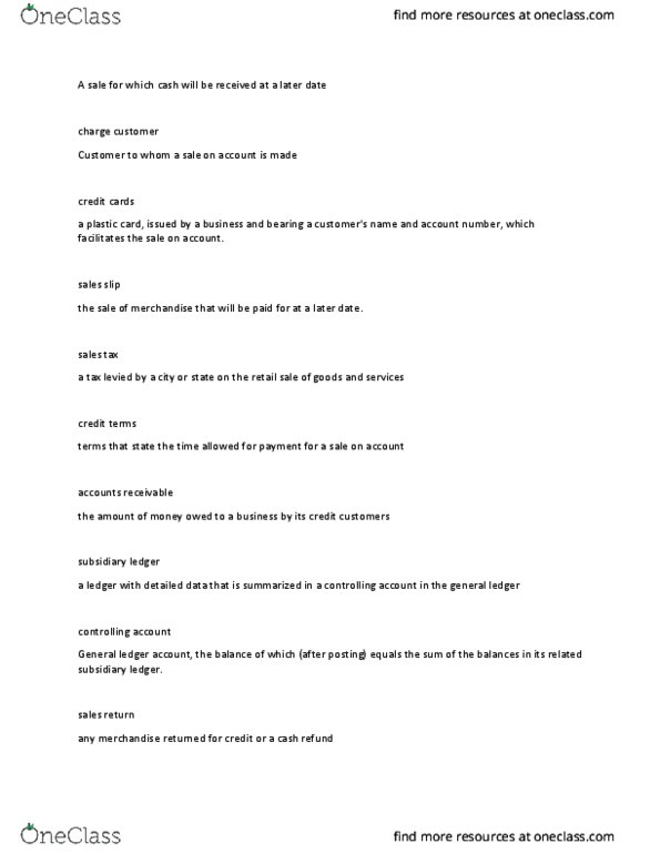 ACC 358 Lecture Notes - Lecture 1: Subledger, General Ledger, Accounts Receivable thumbnail