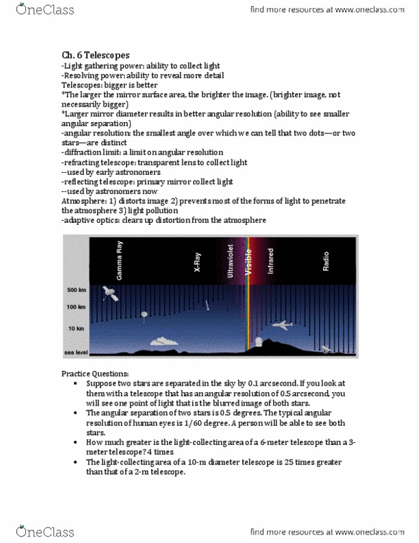 PHYS 7 Lecture Notes - Angular Distance, Primary Mirror, Adaptive Optics thumbnail