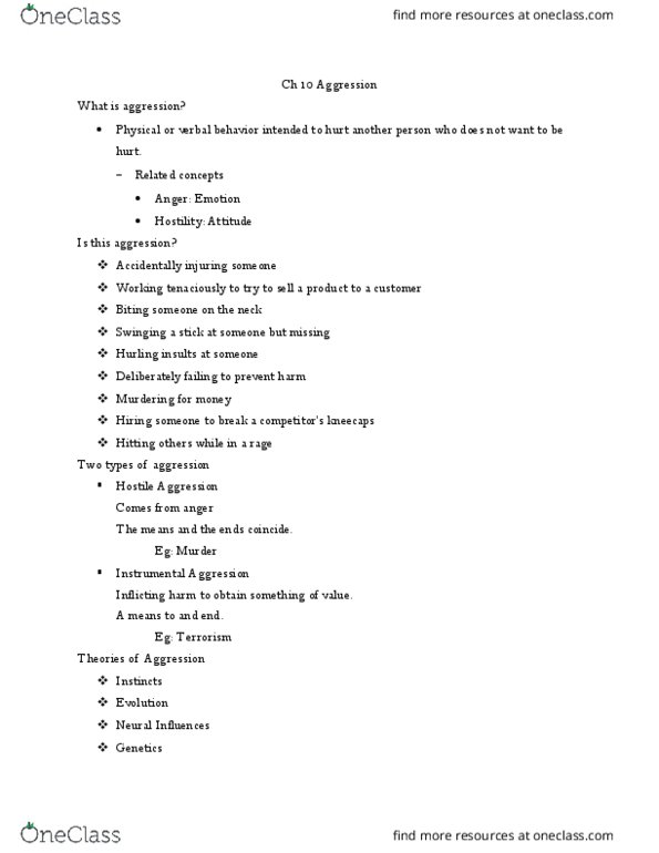 PSYC 351 Lecture Notes - Lecture 10: Genetic Predisposition, Reinforcement, Operant Conditioning thumbnail