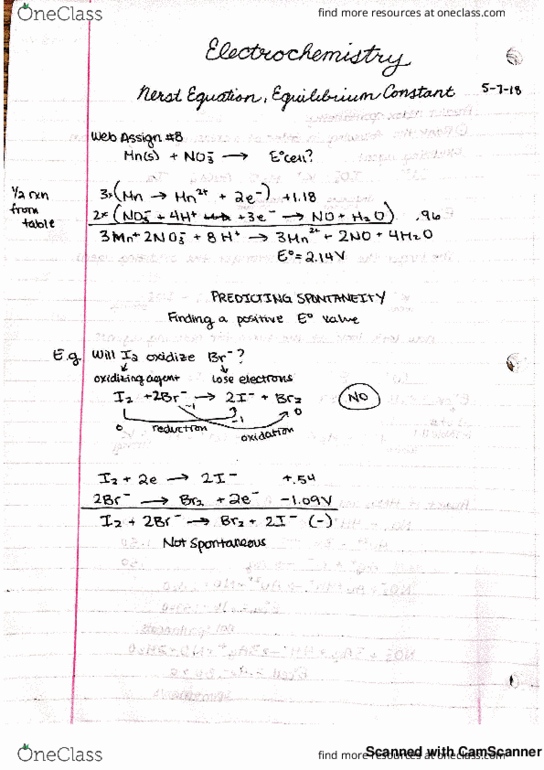 CHEM 1C Lecture 14: Electrochemistry thumbnail