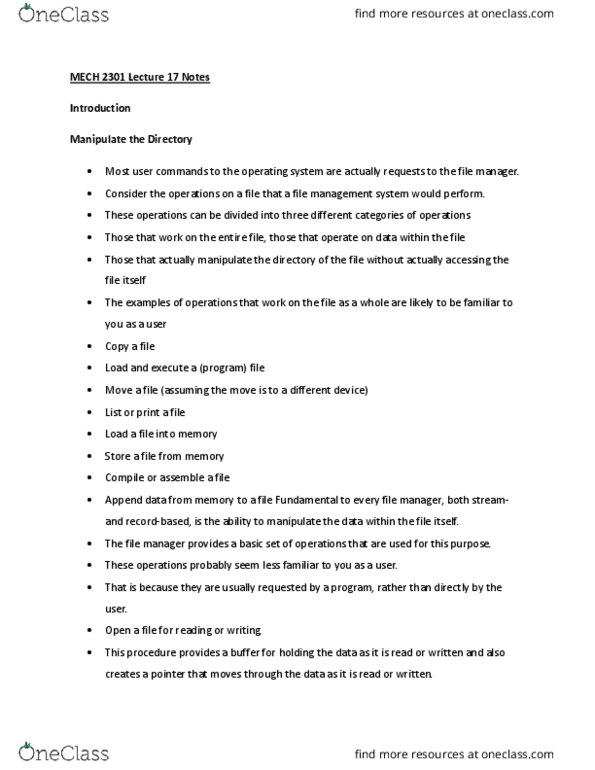 MECH 2301 Lecture Notes - Lecture 17: Data File, Carriage Return, Delimiter thumbnail