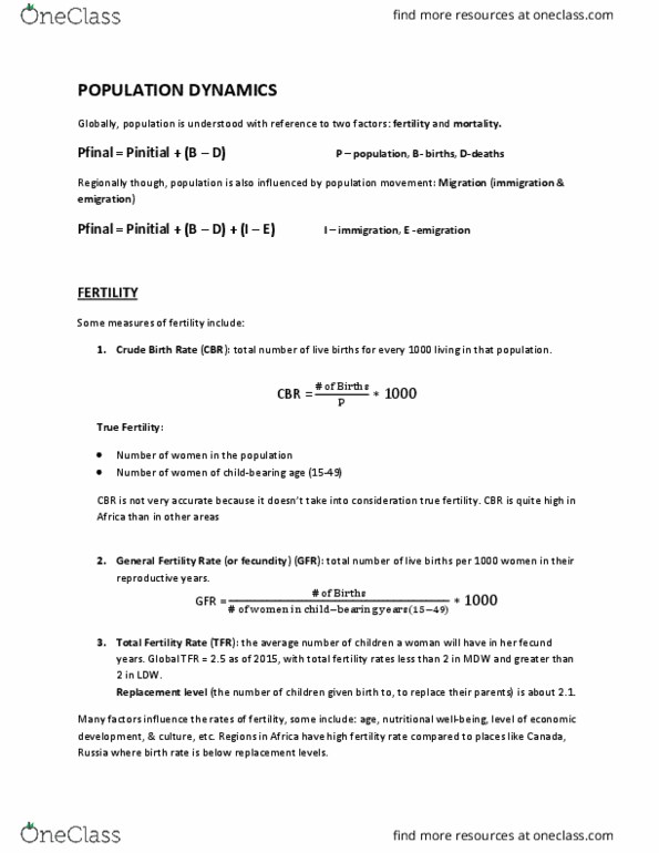 GEOG 1HB3 Lecture Notes - Lecture 6: Sub-Saharan Africa, Population Ageing, Population Pyramid thumbnail