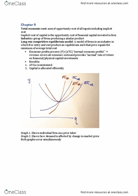 ECON1101 Chapter Notes - Chapter 9: Market Power, Competitive Equilibrium, Opportunity Cost thumbnail