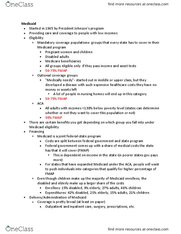 HLTH 385 Lecture Notes - Lecture 8: Managed Care thumbnail