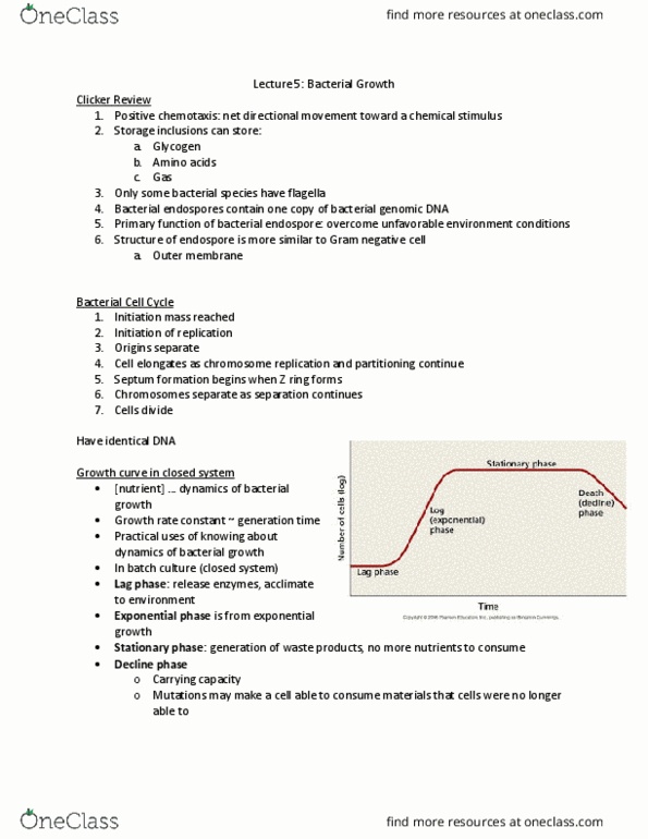 BISC300 Lecture Notes - Lecture 5: Exponential Growth, Microbiological Culture, Gram-Negative Bacteria thumbnail