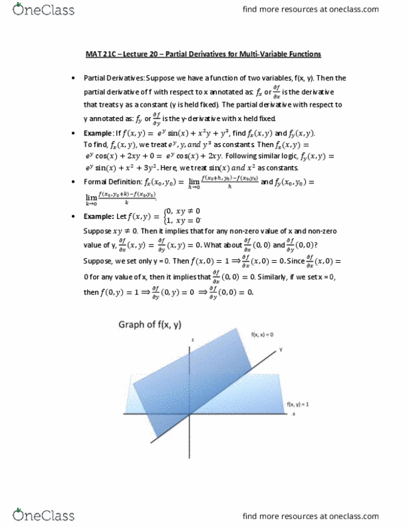 MAT 21C Lecture Notes - Lecture 20: Partial Derivative, Heat Capacity thumbnail