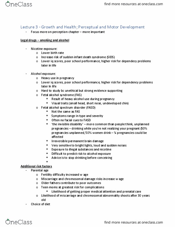 PSY210H5 Lecture Notes - Lecture 3: Invisible Disability, Fetal Alcohol Spectrum Disorder, Legal Intoxicant thumbnail