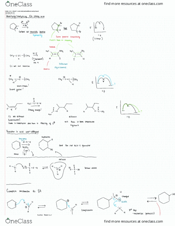 CHEM 210 Lecture 7: Acid catalyzed additions and pi bond variations for EA thumbnail