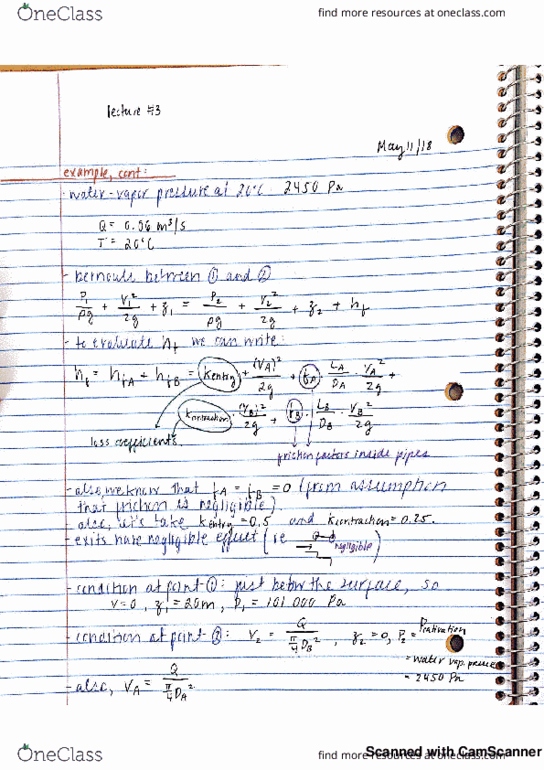 MEC E430 Lecture 3: bernouli’s equation example thumbnail