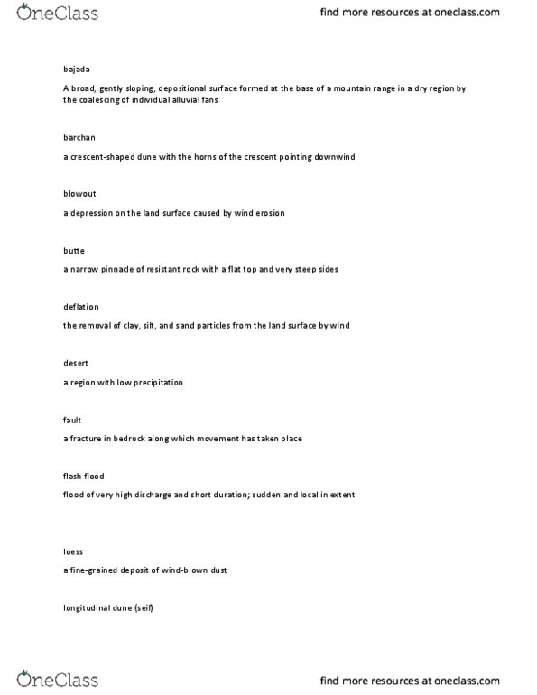 GEOG 150 Lecture Notes - Lecture 2: Barchan, Loess, Silt thumbnail