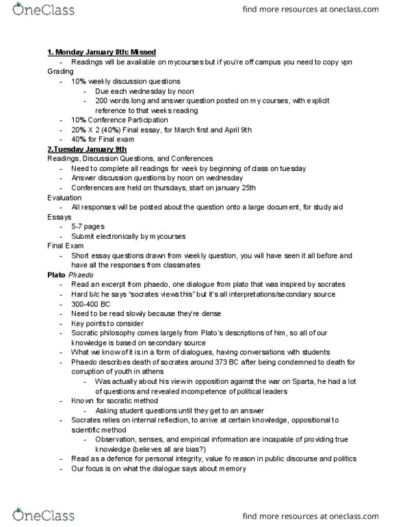 CANS 406 Lecture Notes - Lecture 11: A Perfect Circle, Socratic Method, True Justice thumbnail