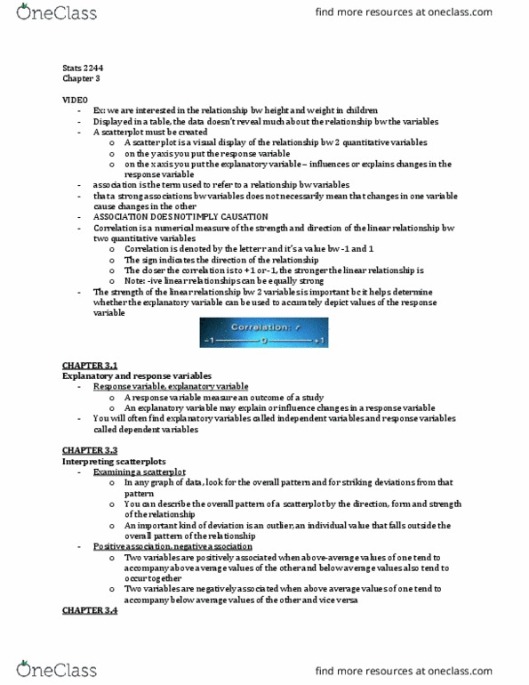 Statistical Sciences 2244A/B Chapter Notes - Chapter 3: Lean Body Mass, Dependent And Independent Variables, Scatter Plot thumbnail