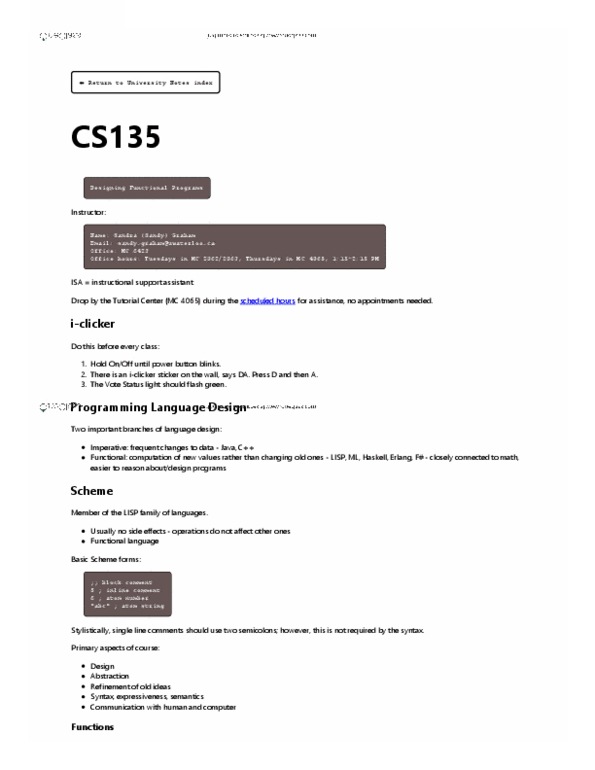 CS135 Lecture Notes - Recursive Data Type, Infix Notation, Polish Notation thumbnail