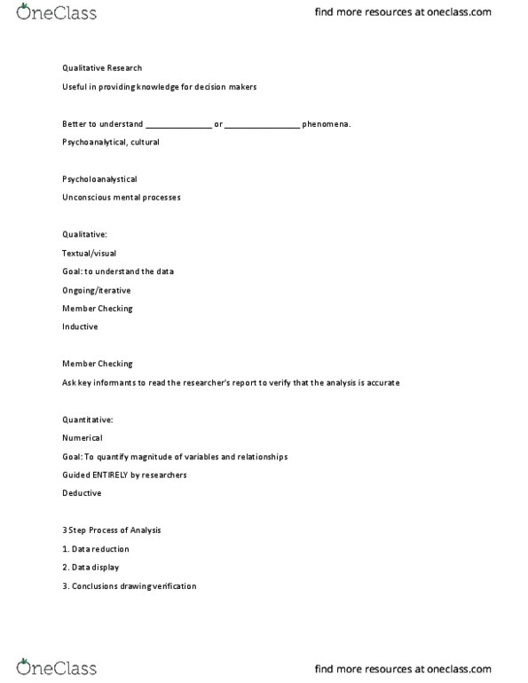 ENVI 498 Lecture Notes - Lecture 4: Qualitative Research, Contingency Table, Literature Review thumbnail