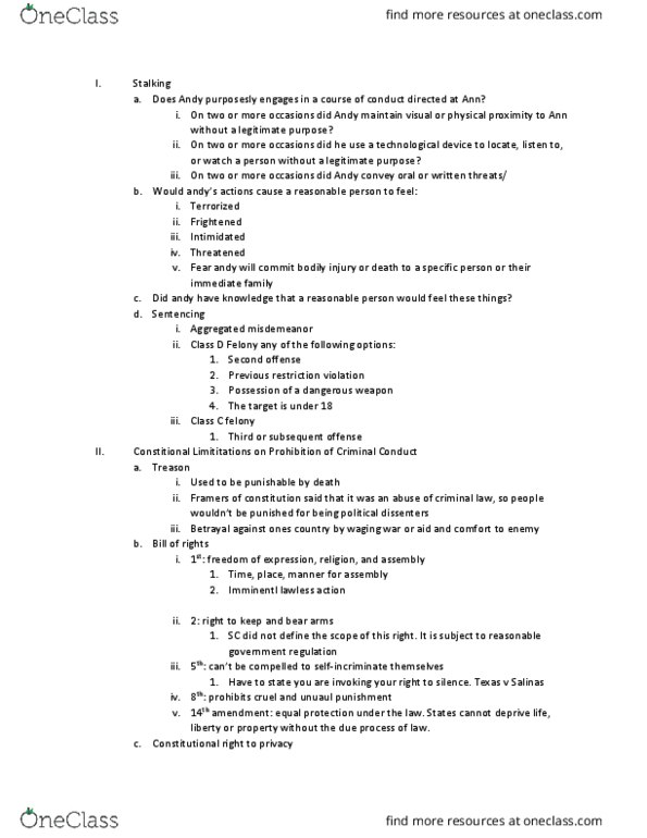 POLI 3120 Lecture Notes - Lecture 21: Background Check, Misdemeanor, Equal Protection Clause thumbnail