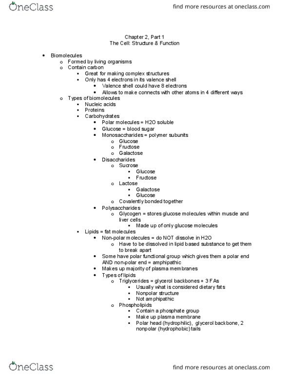 APK 2105C Lecture Notes - Lecture 3: Electron Shell, Cell Membrane, Amphiphile thumbnail