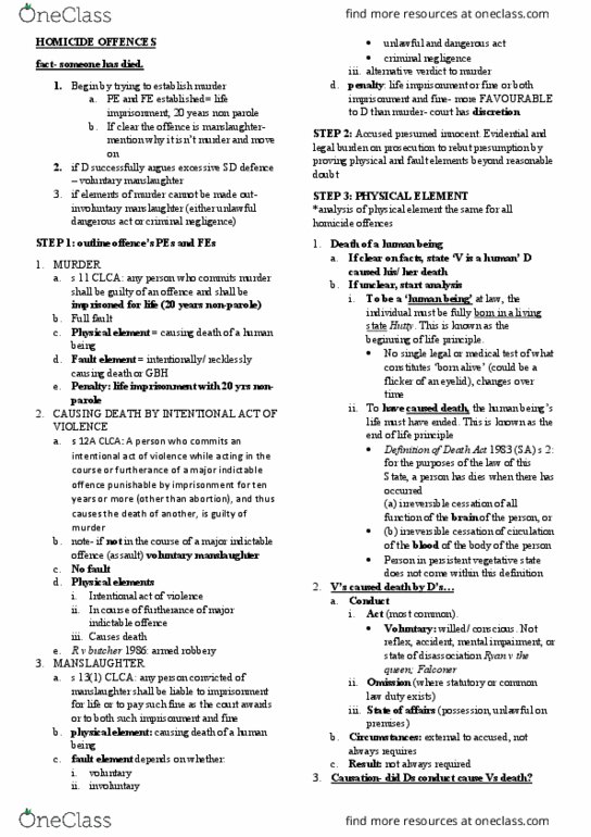 LAW 2599 Lecture Notes - Lecture 4: Indictable Offence, Criminal Negligence, Lesser Included Offense thumbnail