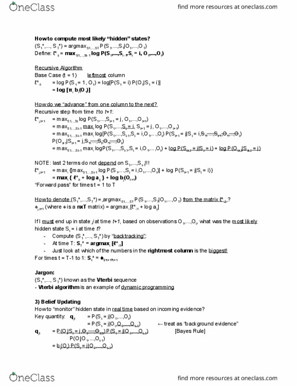CSE 150 Lecture Notes - Lecture 14: Forward Pass, Bayes Estimator, Dynamic Programming thumbnail