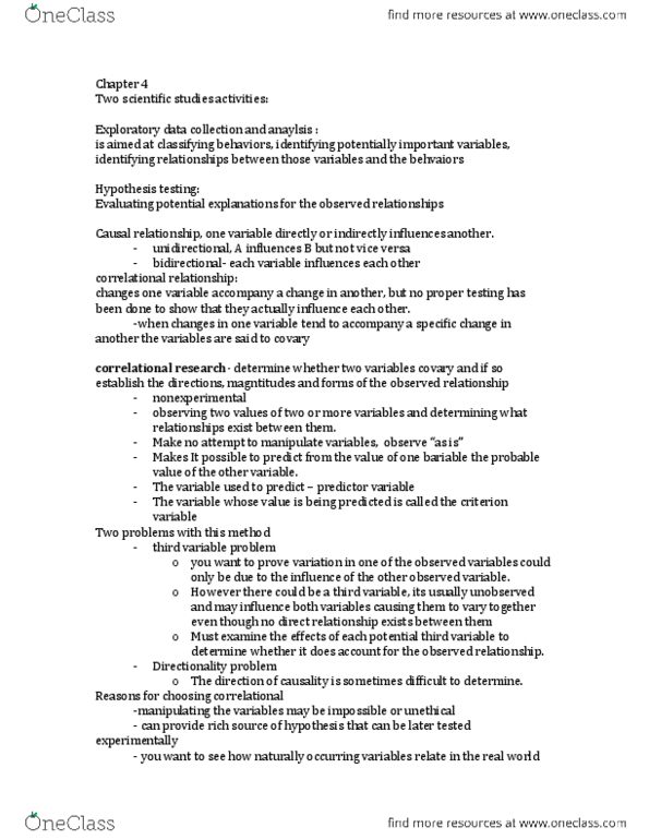 PSY 3213L Chapter Notes - Chapter 4-14: Null Hypothesis, Confounding, Observer-Expectancy Effect thumbnail