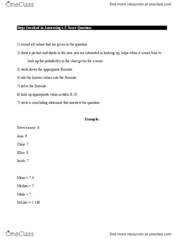 PS296 Lecture Notes - Lecture 6: Mode 7, Formula 4, Percentile Rank thumbnail