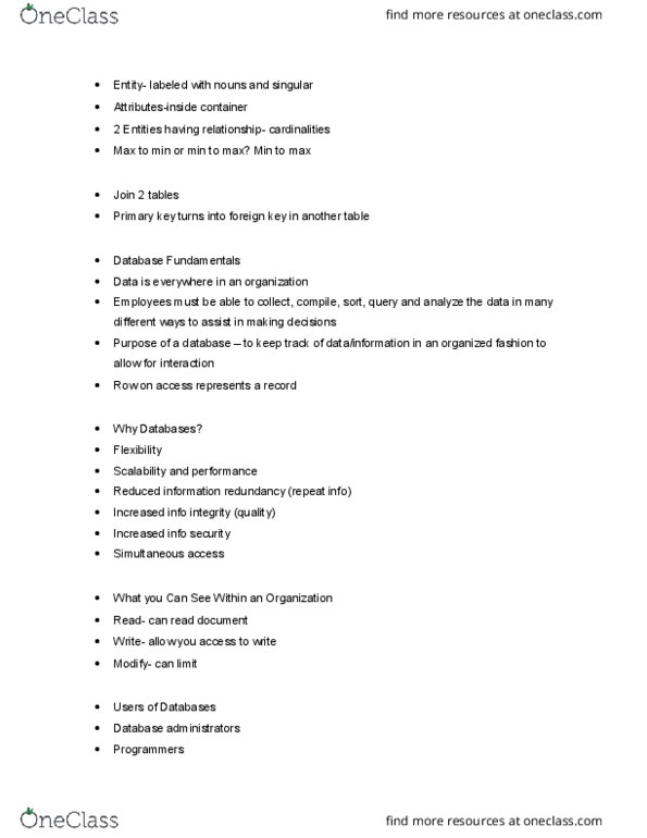 SMG IS 223 Lecture Notes - Lecture 13: Foreign Key, Unique Key, Scalability thumbnail