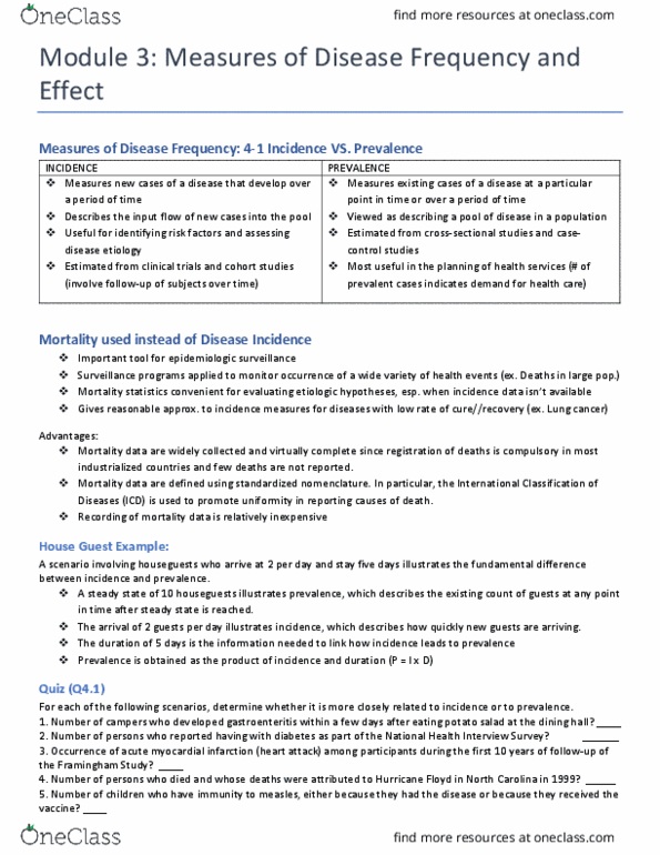 HSCI 330 Lecture Notes - Lecture 3: National Health Interview Survey, Cumulative Incidence, Cohort Study thumbnail