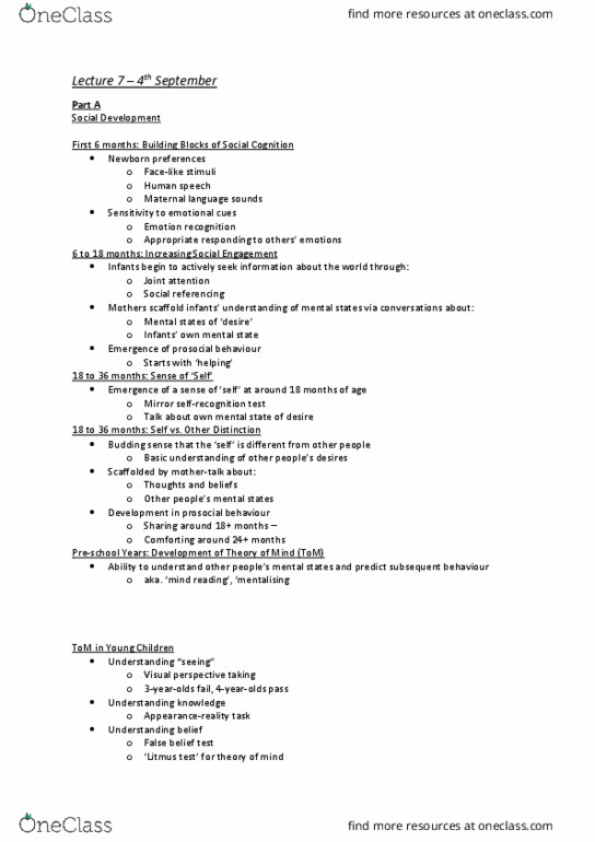 PSYC1030 Lecture Notes - Lecture 7: Autism Spectrum, Gordon Allport, Litmus thumbnail