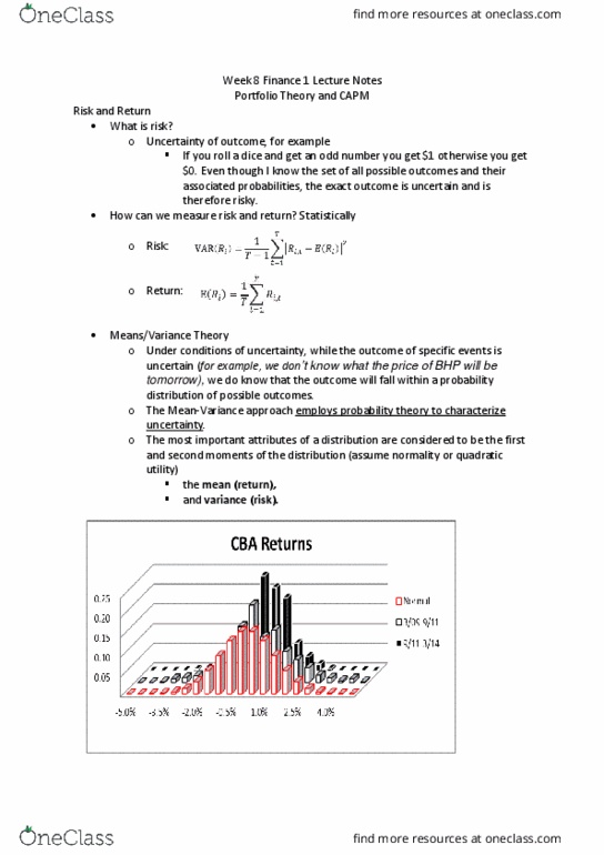 EFB210 Lecture Notes - Lecture 8: Capital Asset Pricing Model, Standard Deviation, Takers thumbnail