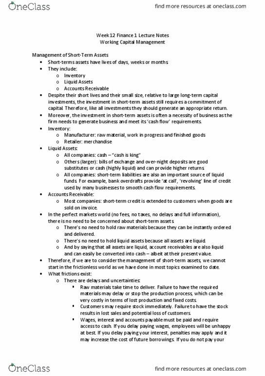 EFB210 Lecture Notes - Lecture 12: Cash Cash, Treasury Management, Accounts Payable thumbnail