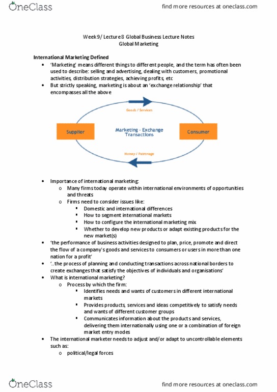 BSB119 Lecture Notes - Lecture 8: Marketing Mix, Predatory Pricing, Price Discrimination thumbnail