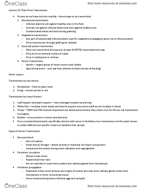 CSB351Y1 Lecture Notes - Lecture 15: Salivary Gland, Cuscuta, Hemolymph thumbnail