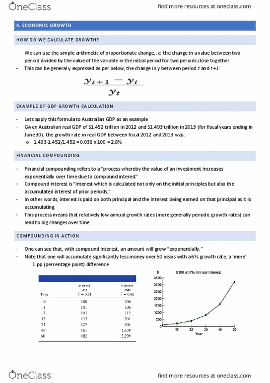 ECON1102 Lecture Notes - Lecture 4: Compound Annual Growth Rate, Real Interest Rate, Compound Interest thumbnail