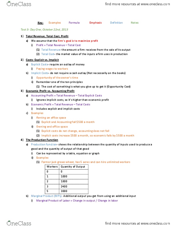 EC 110 Lecture Notes - Farmer Jack, Marginal Product, Marginal Cost thumbnail