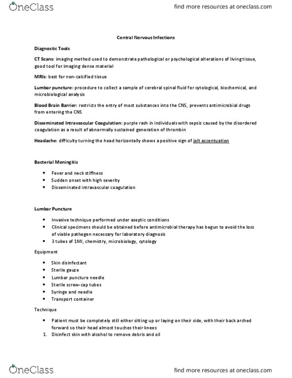 HTHSCI 2HH3 Chapter Notes - Chapter 2: Interspinous Ligament, Diplococcus, Spinal Canal thumbnail