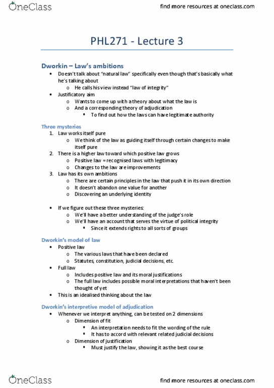 PHL232H1 Lecture Notes - Lecture 2: Irredeemable, Harm Principle, Positive Law thumbnail