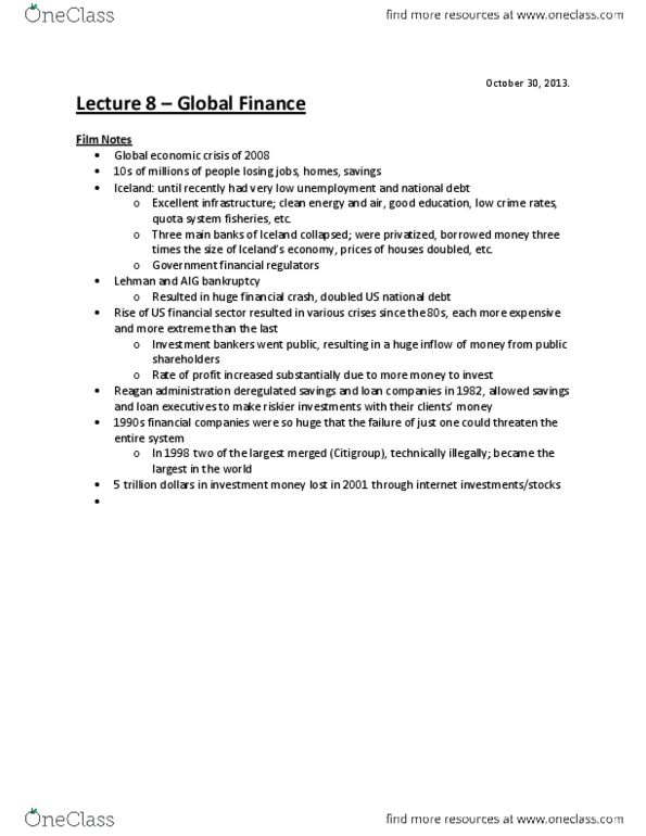 ANT204H1 Lecture Notes - Lecture 8: National Debt Of The United States thumbnail