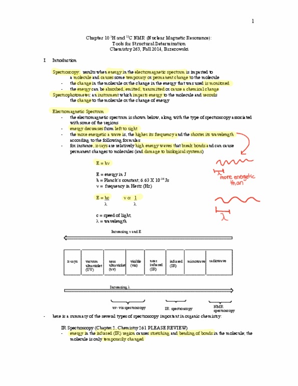 IMIN200 Lecture 5: 263, F14, C10 NMR (1) thumbnail