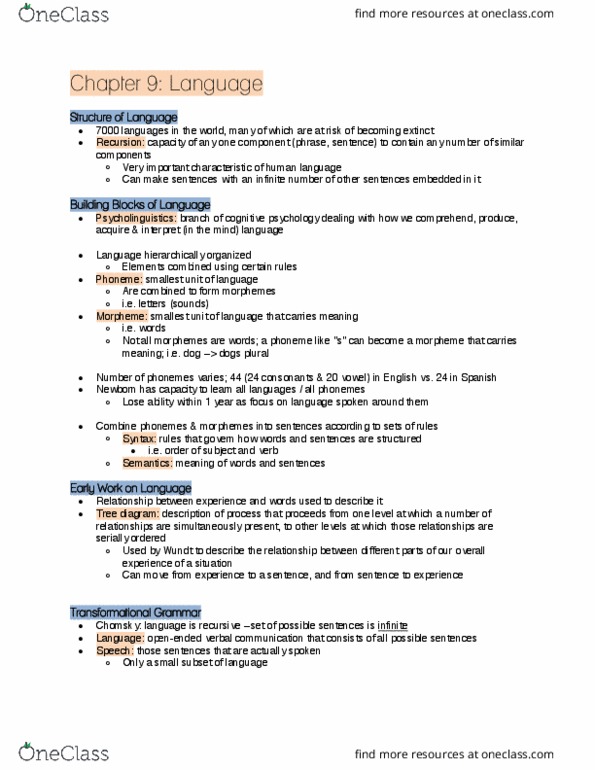 PSYC 213 Chapter Notes - Chapter 9: Active And Passive Transformation, Opponent Process, Cooperative Principle thumbnail