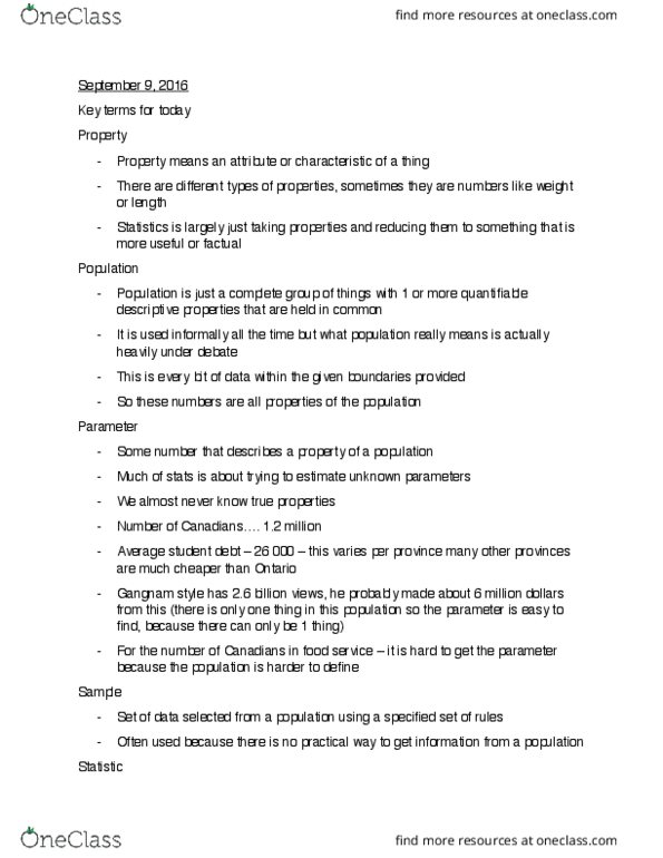 GEOG 3MB3 Lecture Notes - Lecture 1: Rational Number, Categorical Variable thumbnail