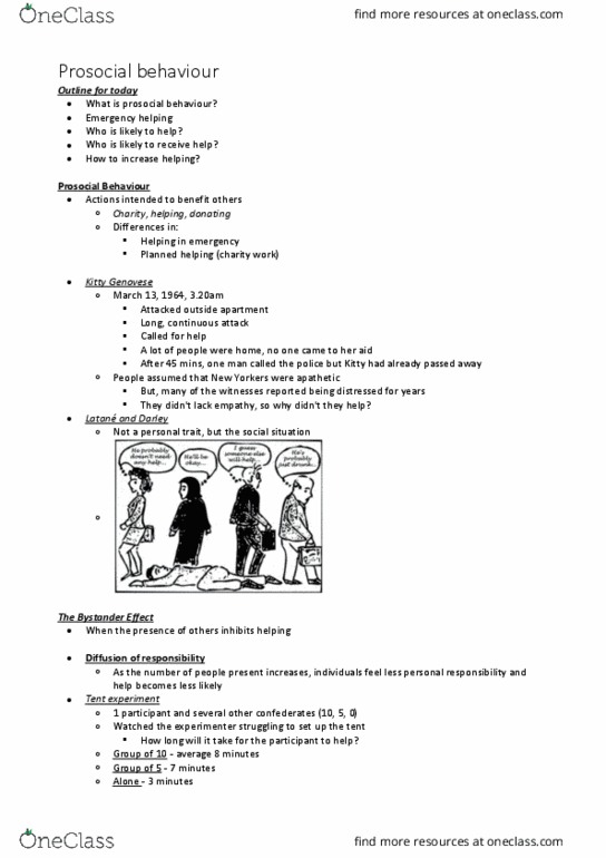 PSYC1001 Lecture Notes - Lecture 13: Lung Cancer, Choking Victim, Murder Of Kitty Genovese thumbnail