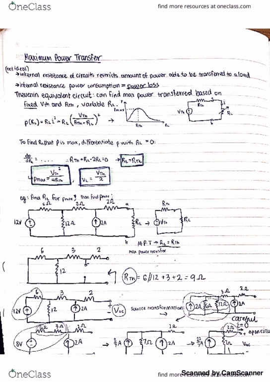 ELEC1111 Lecture 10: Wk5 L1 Summary - Max Power Trans. & Source Modelling thumbnail