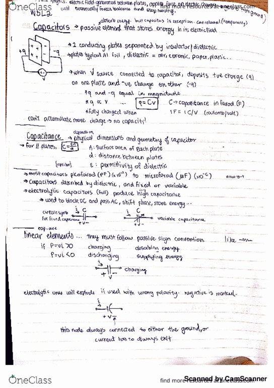 ELEC1111 Lecture 11: Wk5 L2 Summary - Capacitors thumbnail