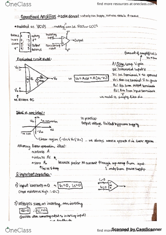 ELEC1111 Lecture 14: Wk7 L1 Summary - Op Amps thumbnail