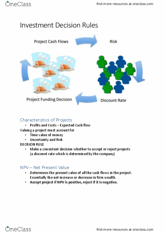 FINS1613 Lecture Notes - Lecture 4: Cash Flow, Net Present Value thumbnail