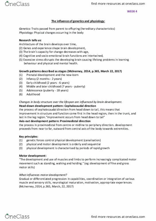 EDL1250 Lecture Notes - Lecture 4: Prenatal Development thumbnail