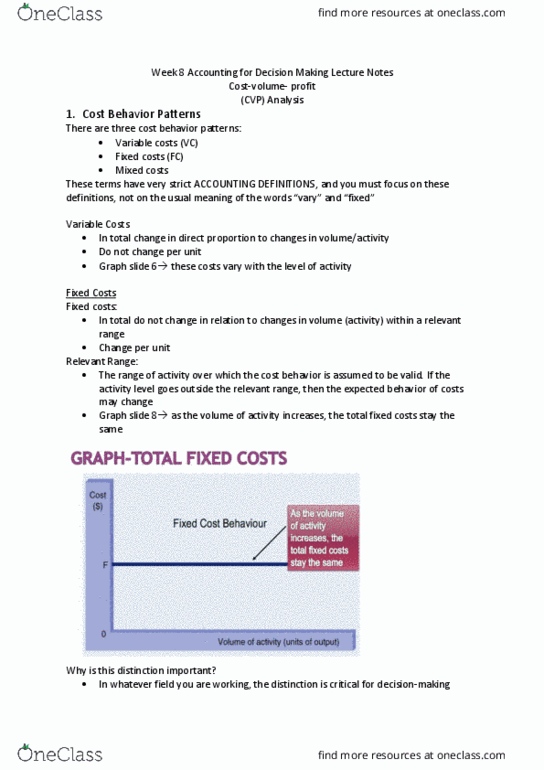 1102AFE Lecture Notes - Lecture 8: Contribution Margin, Unit Price, Sunk Costs thumbnail