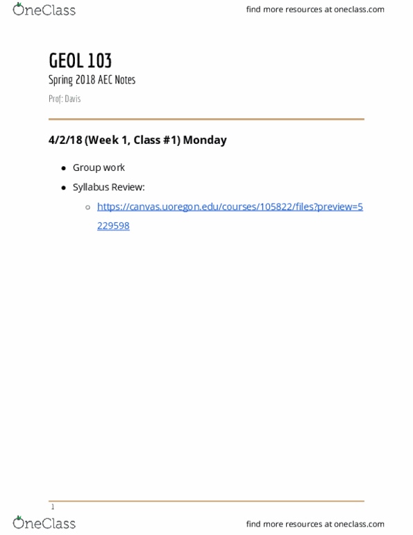 GEOL 103 Lecture 1: 4:2:18 1.1 GEOL 103 thumbnail